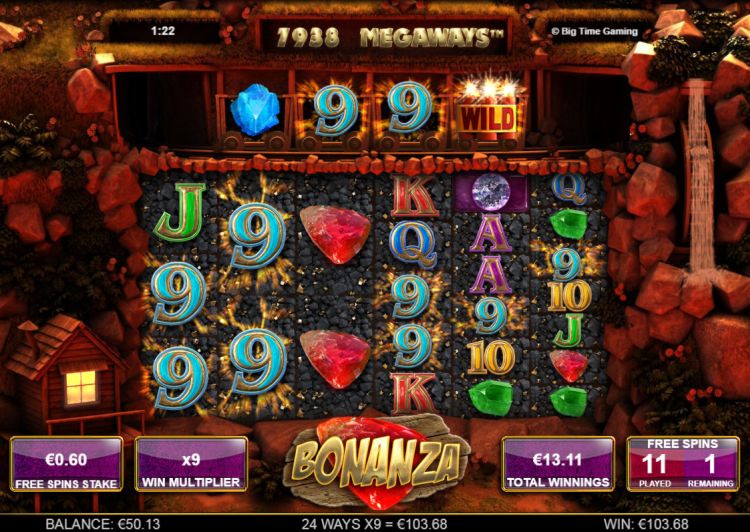 Bonanza Big Time Gaming big bonus win