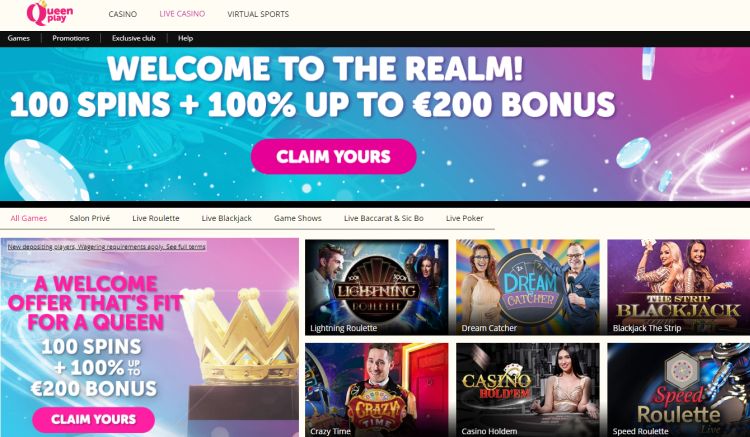 Queen Play Casino review live casino