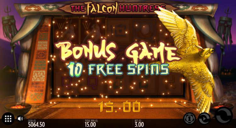 Falcon Huntress Thunderkick free spins trigger