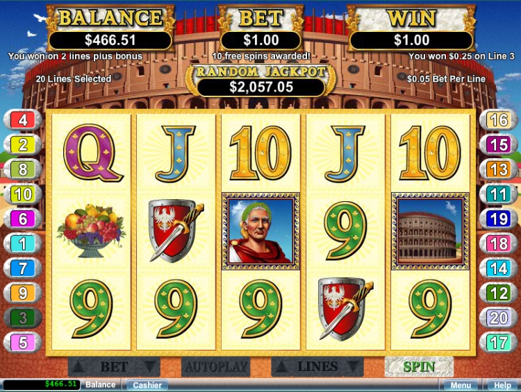 Caesars Empire pokie review bonus trigger