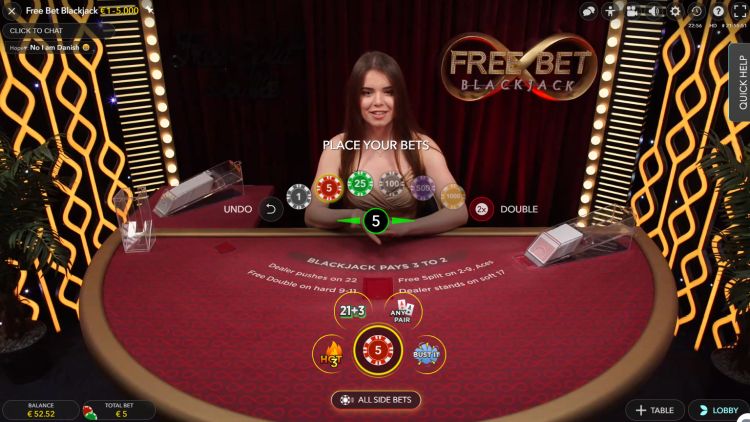 Free Bet Blackjack review Evolution Gaming