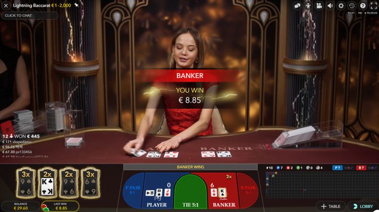 Lightning Baccarat review