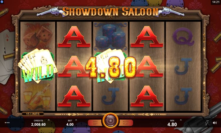 Showdown Saloon Microgaming win