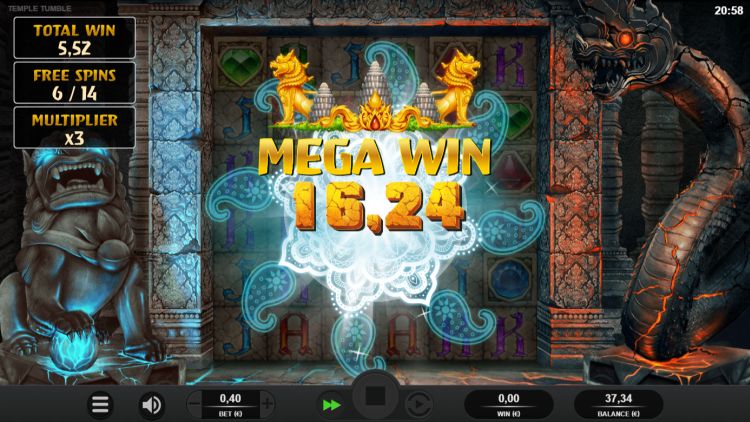 Temple Tumble Megaways bonus win 2