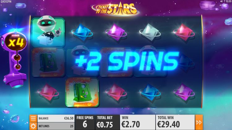 Ticket to the stars slot review Quickspin retrigger