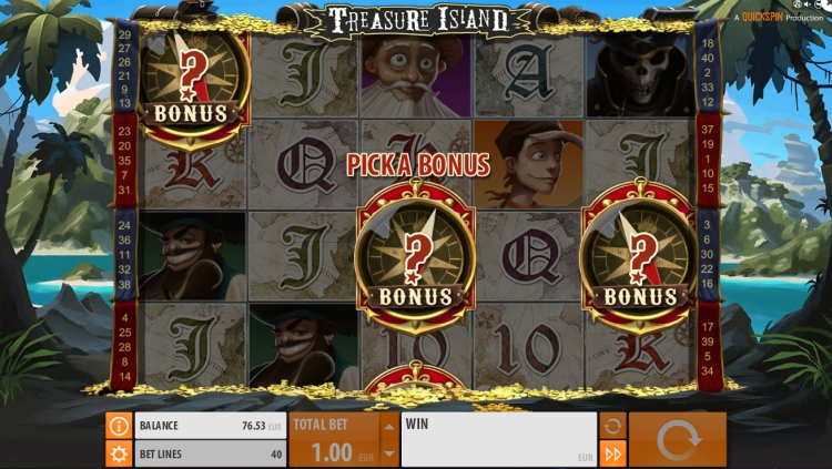 Treasure Island slot quickspin bonus trigger