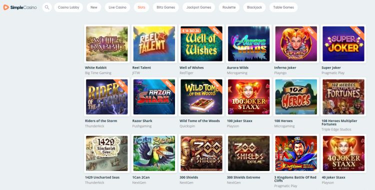 simple-casino-review-game selection